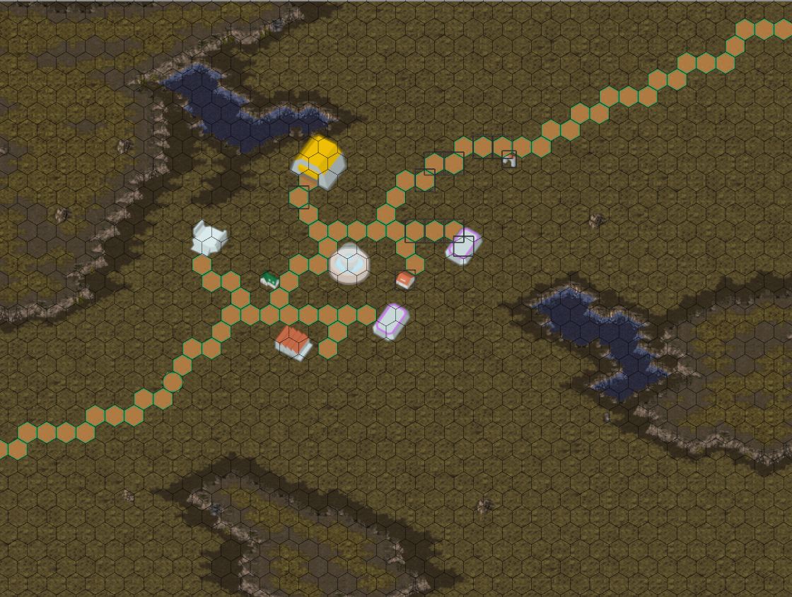 An isometric map using a 1999 version of stylized "realistic" terrain with some more cartoony icons dropped on various points.